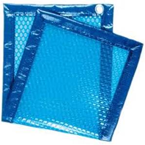 COUVERTURE A BULLES RONDES BORDEE 4 COTES 400µ BLEUE TRANSLUCIDE