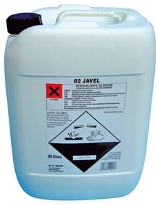 JAVEL/CHLORE LIQUIDE 20LT/24KG PRO 48% ANTITARTRE PRO PALETTES 28 BDS